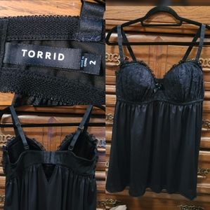 Torrid Black Lace Babydoll - Size 2
